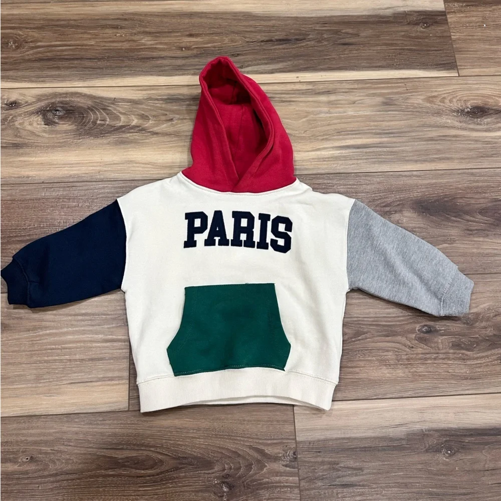 Zara Toddler Boy Hoodie Sweatshirt Paris 1.5 years 18 months NWOT